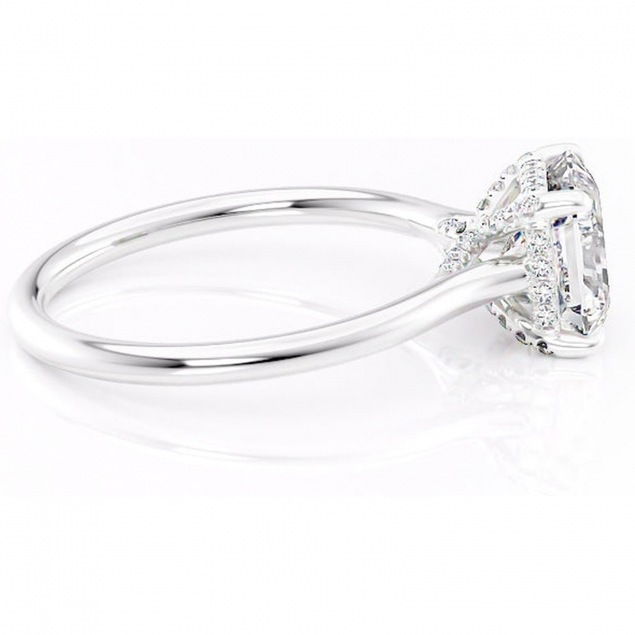 Inel de logodnă Kaia din aur Alb 14kt cu moissanite tăietură asscher – Solitar rafinată pentru profil mediu | Personalizează și configurează gratuit online [2]