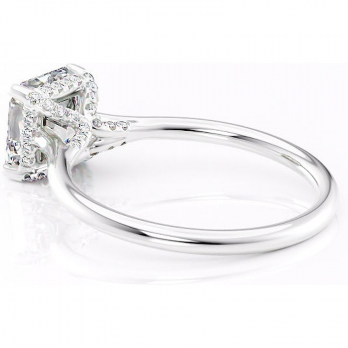 Inel de logodnă Kaia din aur Alb 14kt cu moissanite tăietură asscher – Solitar rafinată pentru profil mediu | Personalizează și configurează gratuit online [5]