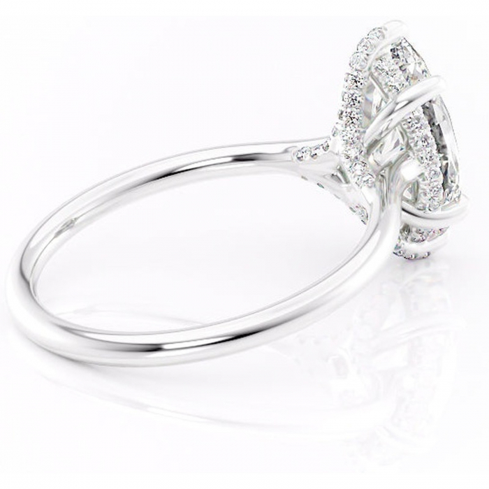 Inel de logodnă Kaia din aur Alb 14kt cu moissanite tăietură marquise – Solitar rafinată pentru profil mediu | Personalizează și configurează gratuit online [3]