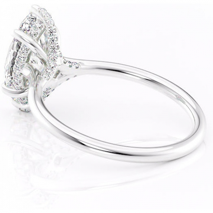 Inel de logodnă Kaia din aur Alb 14kt cu moissanite tăietură marquise – Solitar rafinată pentru profil mediu | Personalizează și configurează gratuit online [5]