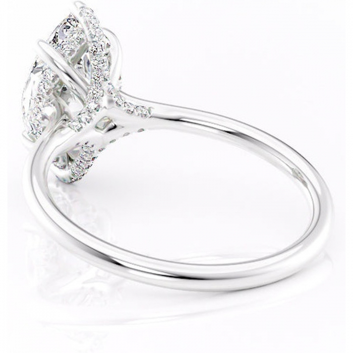 Inel de logodnă Kaia din aur Alb 14kt cu moissanite tăietură marquise – Solitar rafinată pentru profil mediu | Personalizează și configurează gratuit online [4]
