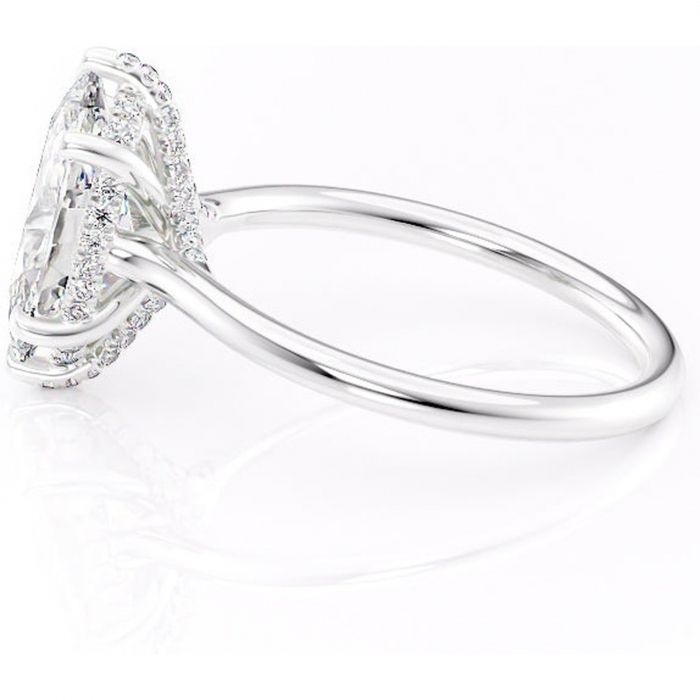 Inel de logodnă Kaia din aur Alb 14kt cu moissanite tăietură marquise – Solitar rafinată pentru profil mediu | Personalizează și configurează gratuit online [6]