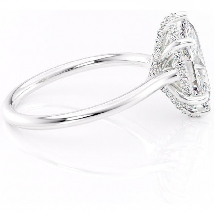 Inel de logodnă Kaia din aur Alb 14kt cu moissanite tăietură marquise – Solitar rafinată pentru profil mediu | Personalizează și configurează gratuit online [2]