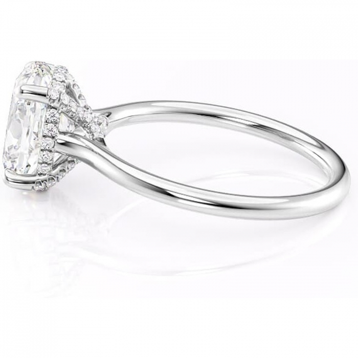 Inel de logodnă Kaia din aur Alb 14kt cu moissanite tăietură ovală – Solitar rafinată pentru profil mediu | Personalizează și configurează gratuit online [6]