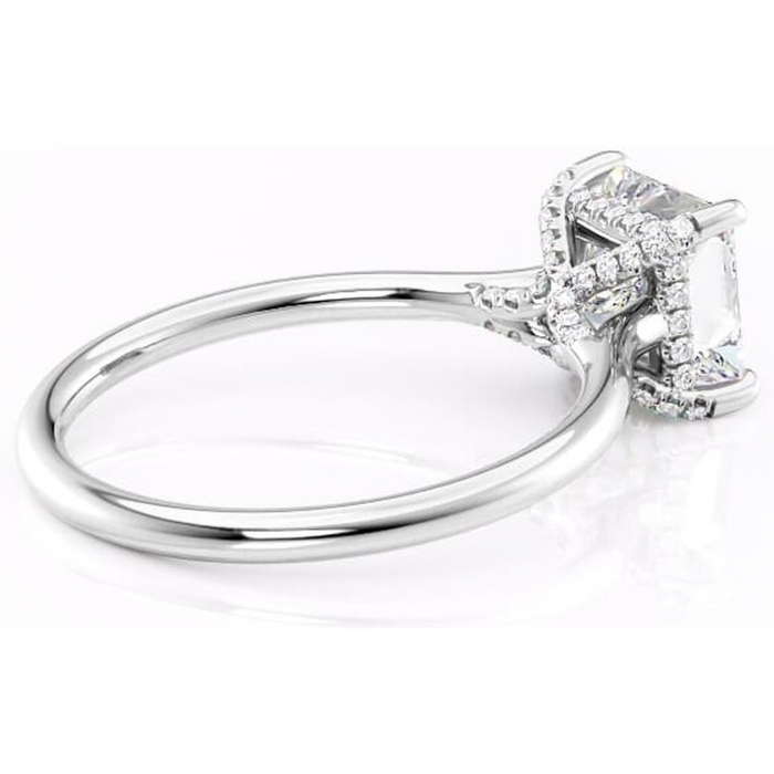 Inel de logodnă Kaia din aur Alb 18kt cu moissanite tăietură princess – Solitar rafinată pentru profil mediu | Personalizează și configurează gratuit online [3]