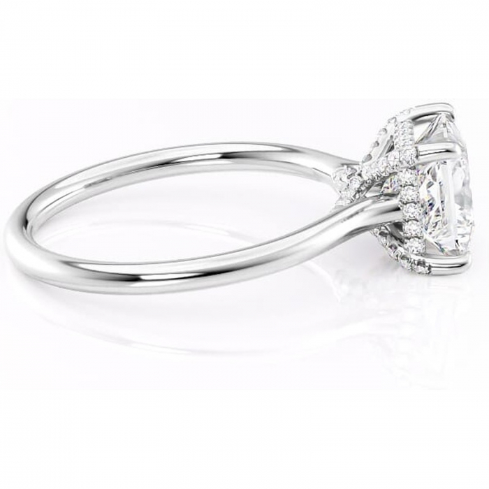 Inel de logodnă Kaia din aur Alb 18kt cu moissanite tăietură princess – Solitar rafinată pentru profil mediu | Personalizează și configurează gratuit online [2]