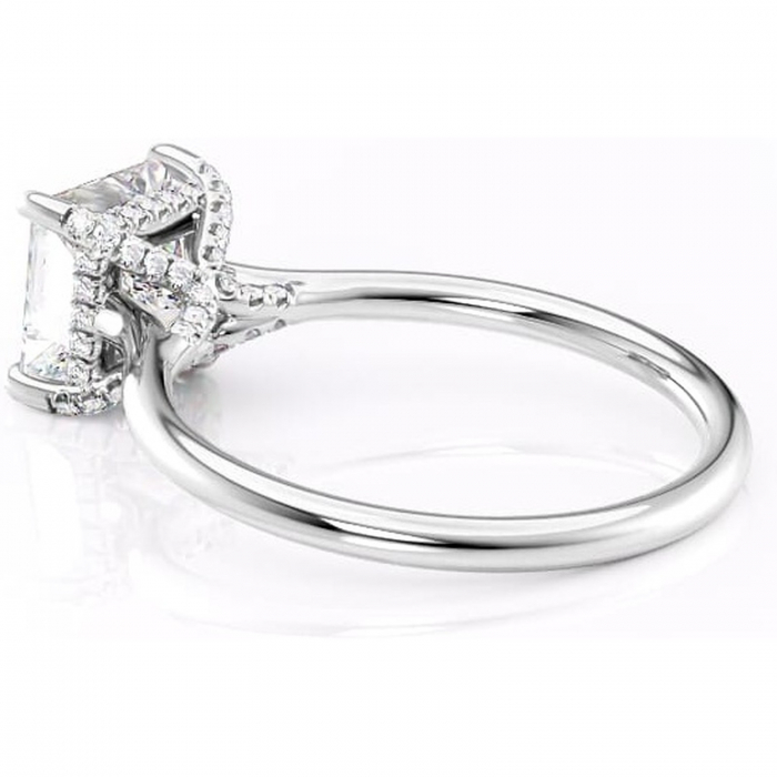 Inel de logodnă Kaia din aur Alb 18kt cu moissanite tăietură princess – Solitar rafinată pentru profil mediu | Personalizează și configurează gratuit online [5]