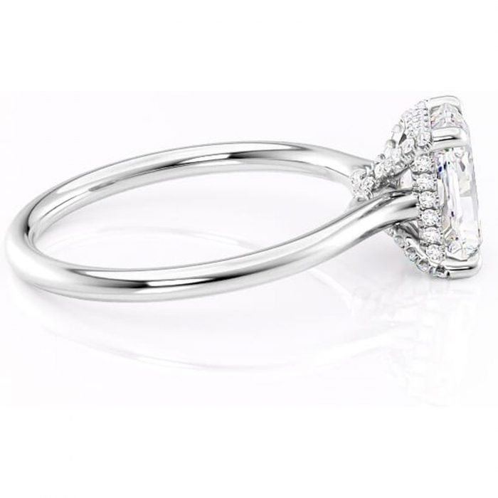 Inel de logodnă Kaia din aur Alb 14kt cu moissanite tăietură radiantă – Solitar rafinată pentru profil mediu | Personalizează și configurează gratuit online [2]