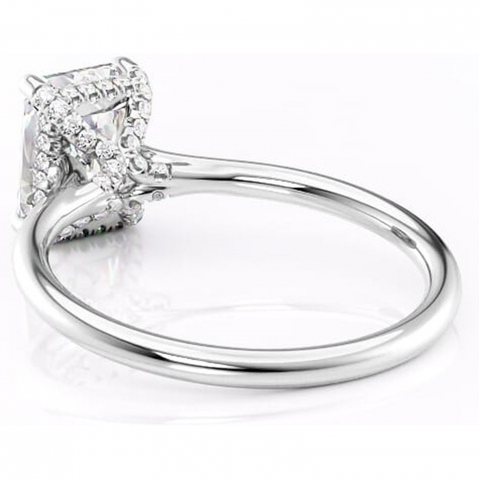 Inel de logodnă Kaia din aur Alb 14kt cu moissanite tăietură radiantă – Solitar rafinată pentru profil mediu | Personalizează și configurează gratuit online [4]