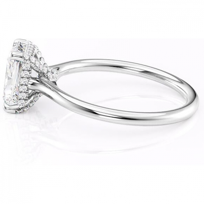 Inel de logodnă Kaia din aur Alb 14kt cu moissanite tăietură radiantă – Solitar rafinată pentru profil mediu | Personalizează și configurează gratuit online [6]