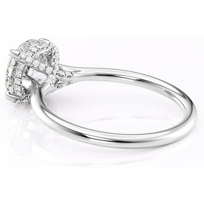 Inel de logodnă Kaia din aur Alb 14kt cu moissanite tăietură rotundă – Solitar rafinată pentru profil mediu | Personalizează și configurează gratuit online [5]