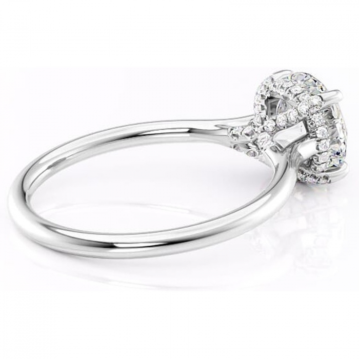 Inel de logodnă Kaia din aur Alb 14kt cu moissanite tăietură rotundă – Solitar rafinată pentru profil mediu | Personalizează și configurează gratuit online [3]