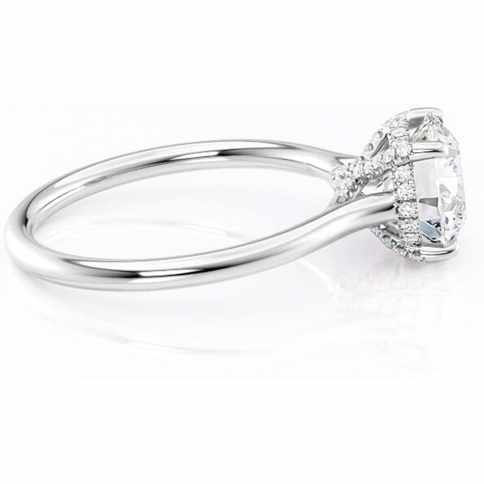 Inel de logodnă Kaia din aur Alb 14kt cu moissanite tăietură rotundă – Solitar rafinată pentru profil mediu | Personalizează și configurează gratuit online [2]