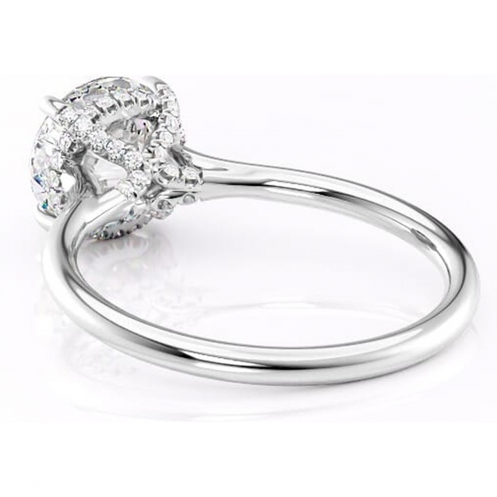 Inel de logodnă Kaia din aur Alb 14kt cu moissanite tăietură rotundă – Solitar rafinată pentru profil mediu | Personalizează și configurează gratuit online [4]