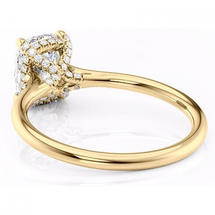 Inel de logodnă Kaia din aur Galben 14kt cu moissanite tăietură asscher – Solitar rafinată pentru profil mediu | Personalizează și configurează gratuit online [4]