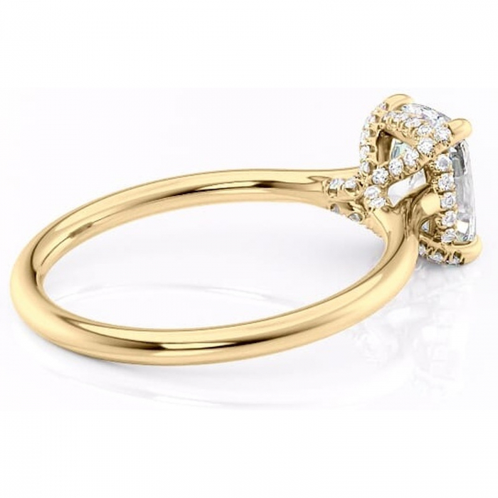 Inel de logodnă Kaia din aur Galben 14kt cu moissanite tăietură asscher – Solitar rafinată pentru profil mediu | Personalizează și configurează gratuit online [3]