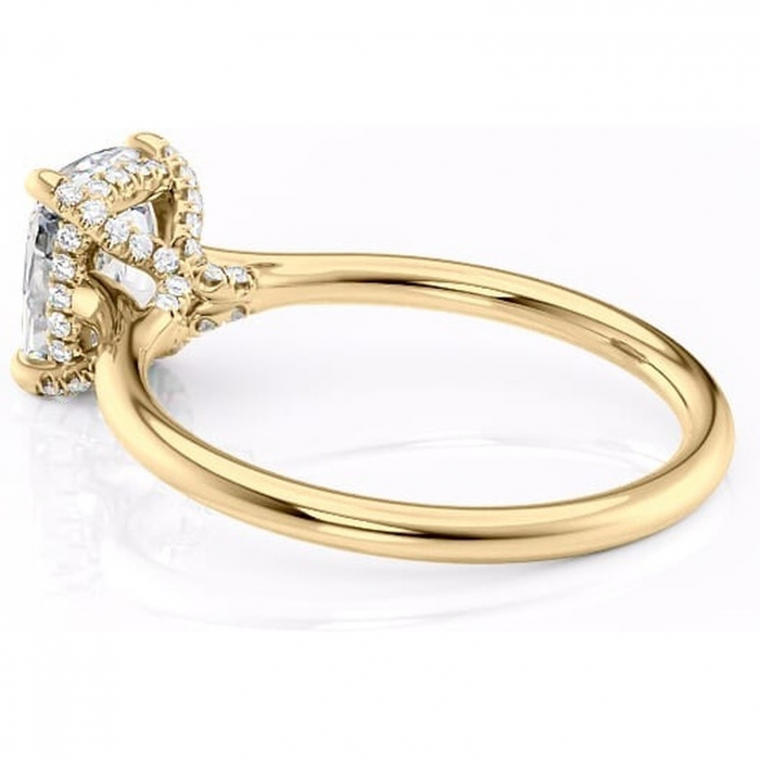 Inel de logodnă Kaia din aur Galben 14kt cu moissanite tăietură asscher – Solitar rafinată pentru profil mediu | Personalizează și configurează gratuit online [5]