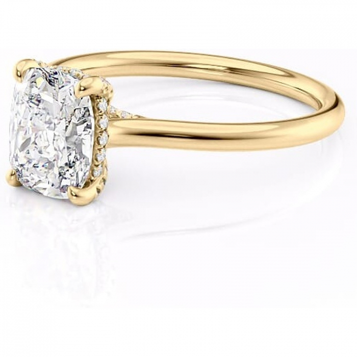 Inel de logodnă Kaia din aur Galben 14kt cu moissanite tăietură asscher – Solitar rafinată pentru profil mediu | Personalizează și configurează gratuit online [7]