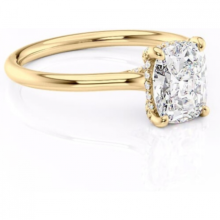 Inel de logodnă Kaia din aur Galben 14kt cu moissanite tăietură asscher – Solitar rafinată pentru profil mediu | Personalizează și configurează gratuit online [1]