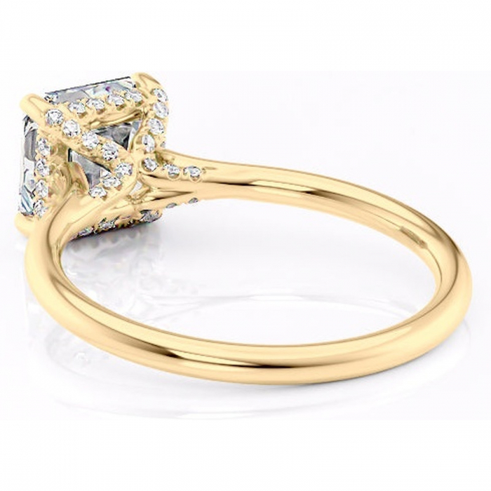 Inel de logodnă Kaia din aur Galben 18kt cu moissanite tăietură asscher – Solitar rafinată pentru profil mediu | Personalizează și configurează gratuit online [4]