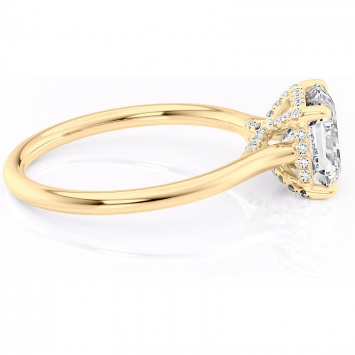 Inel de logodnă Kaia din aur Galben 18kt cu moissanite tăietură asscher – Solitar rafinată pentru profil mediu | Personalizează și configurează gratuit online [2]