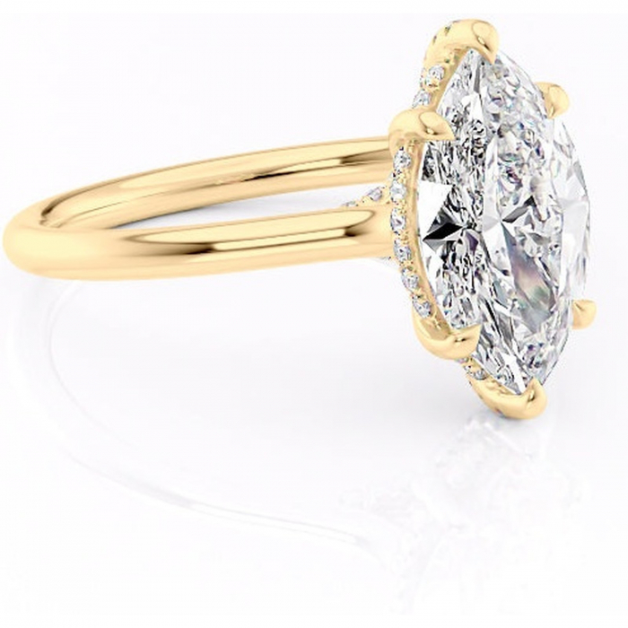 Inel de logodnă Kaia din aur Galben 14kt cu moissanite tăietură marquise – Solitar rafinată pentru profil mediu | Personalizează și configurează gratuit online [1]