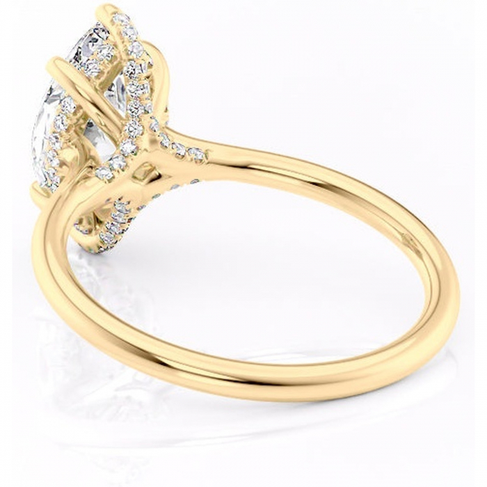 Inel de logodnă Kaia din aur Galben 14kt cu moissanite tăietură marquise – Solitar rafinată pentru profil mediu | Personalizează și configurează gratuit online [4]