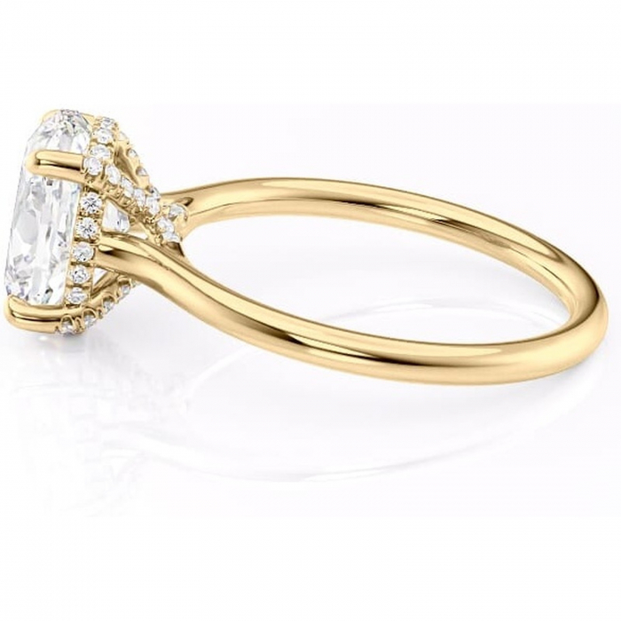 Inel de logodnă Kaia din aur Galben 14kt cu moissanite tăietură ovală – Solitar rafinată pentru profil mediu | Personalizează și configurează gratuit online [6]
