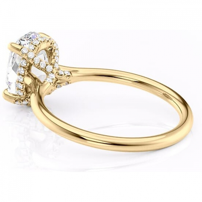 Inel de logodnă Kaia din aur Galben 14kt cu moissanite tăietură ovală – Solitar rafinată pentru profil mediu | Personalizează și configurează gratuit online [5]