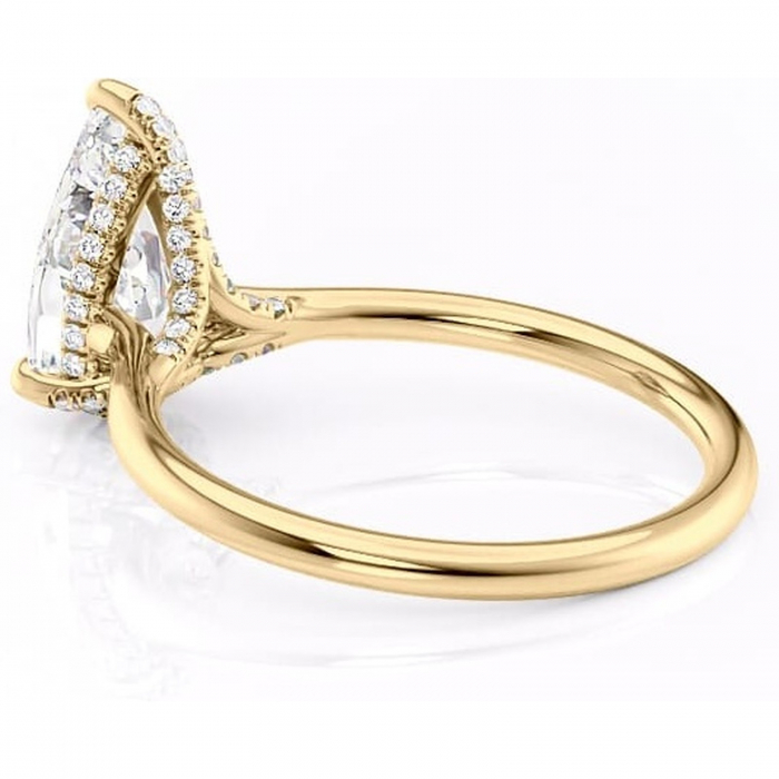 Inel de logodnă Kaia din aur Galben 18kt cu moissanite tăietură pară – Solitar rafinată pentru profil mediu | Personalizează și configurează gratuit online [5]