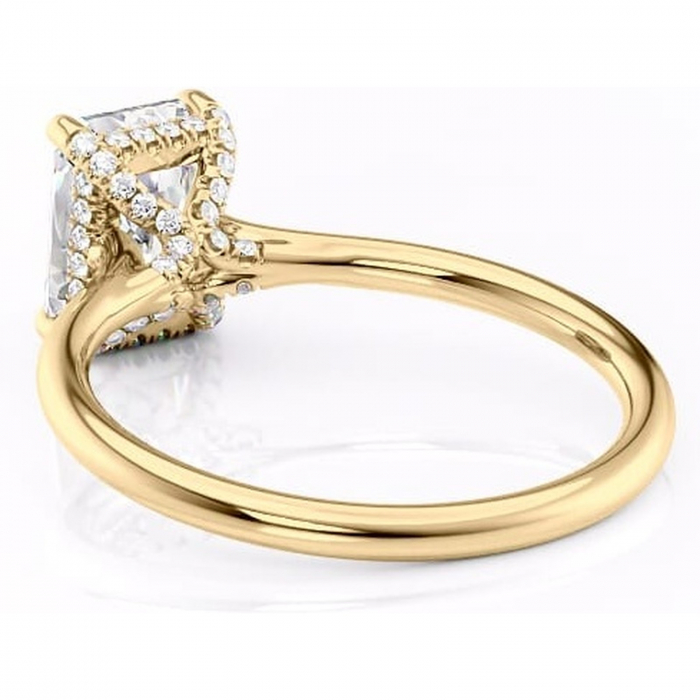 Inel de logodnă Kaia din aur Galben 14kt cu moissanite tăietură radiantă – Solitar rafinată pentru profil mediu | Personalizează și configurează gratuit online [4]