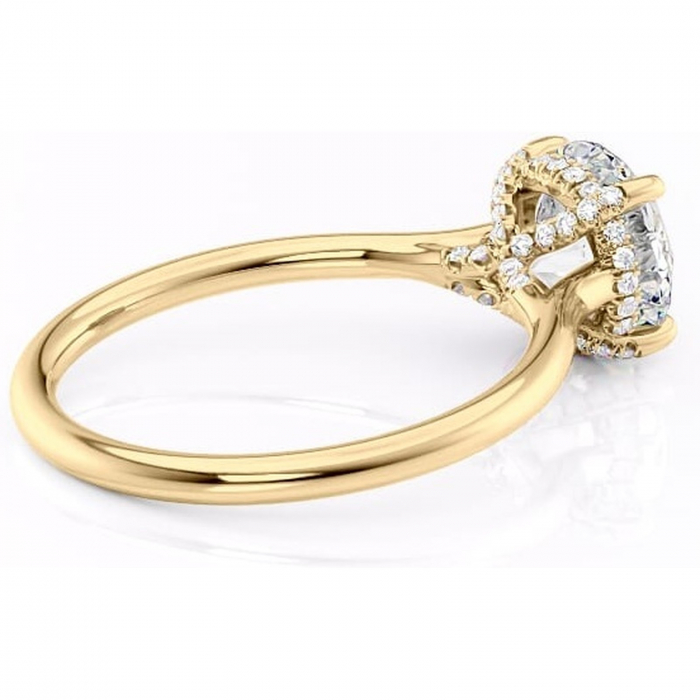 Inel de logodnă Kaia din aur Galben 14kt cu moissanite tăietură rotundă – Solitar rafinată pentru profil mediu | Personalizează și configurează gratuit online [3]