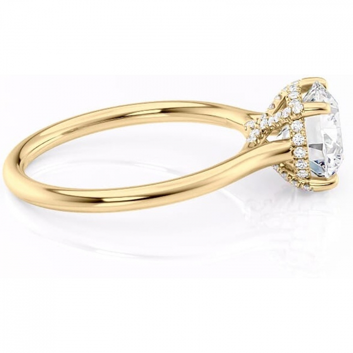 Inel de logodnă Kaia din aur Galben 14kt cu moissanite tăietură rotundă – Solitar rafinată pentru profil mediu | Personalizează și configurează gratuit online [2]
