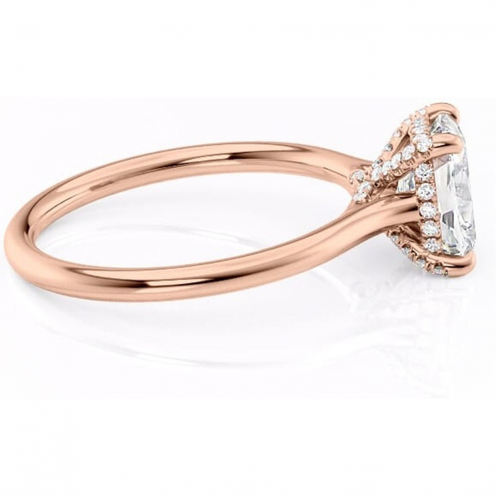 Inel de logodnă Kaia din aur Rose 14kt cu moissanite tăietură asscher – Solitar rafinată pentru profil mediu | Personalizează și configurează gratuit online [2]