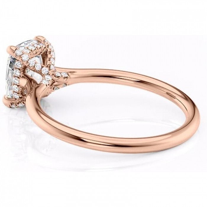 Inel de logodnă Kaia din aur Rose 14kt cu moissanite tăietură asscher – Solitar rafinată pentru profil mediu | Personalizează și configurează gratuit online [5]