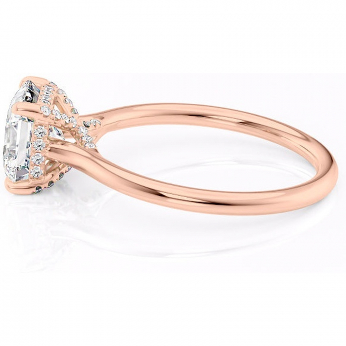Inel de logodnă Kaia din aur Rose 14kt cu moissanite tăietură asscher – Solitar rafinată pentru profil mediu | Personalizează și configurează gratuit online [6]