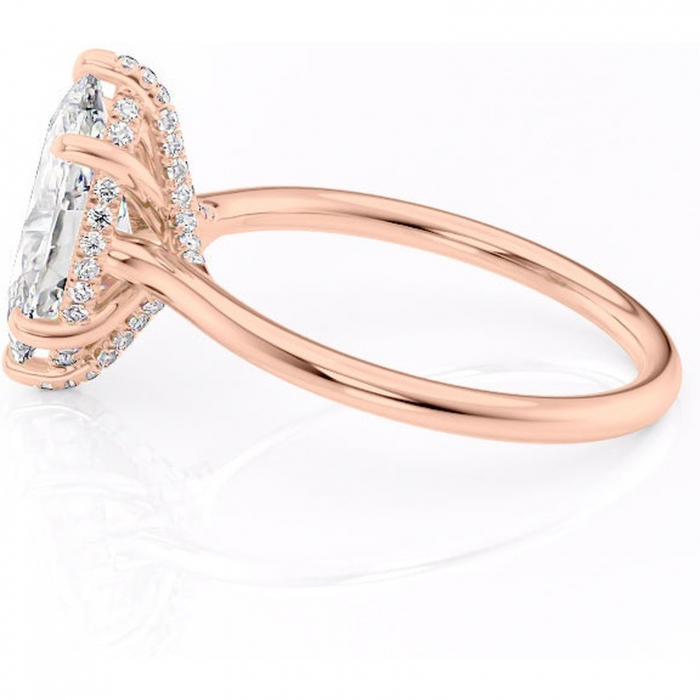 Inel de logodnă Kaia din aur Rose 18kt cu moissanite tăietură marquise – Solitar rafinată pentru profil mediu | Personalizează și configurează gratuit online [6]
