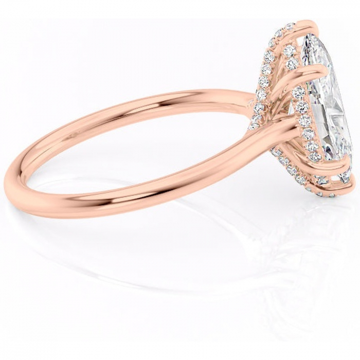 Inel de logodnă Kaia din aur Rose 18kt cu moissanite tăietură marquise – Solitar rafinată pentru profil mediu | Personalizează și configurează gratuit online [2]