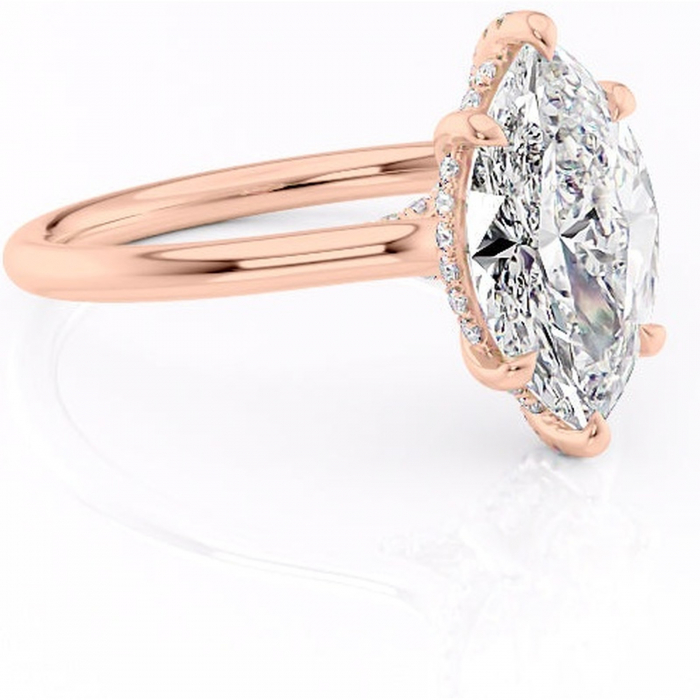 Inel de logodnă Kaia din aur Rose 18kt cu moissanite tăietură marquise – Solitar rafinată pentru profil mediu | Personalizează și configurează gratuit online [1]