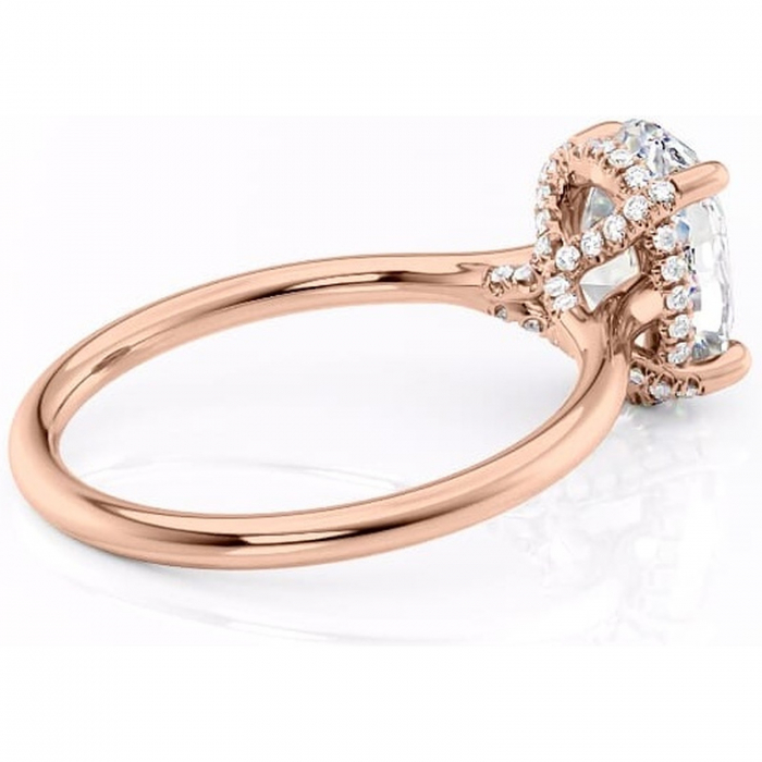Inel de logodnă Kaia din aur Rose 18kt cu moissanite tăietură ovală – Solitar rafinată pentru profil mediu | Personalizează și configurează gratuit online [3]