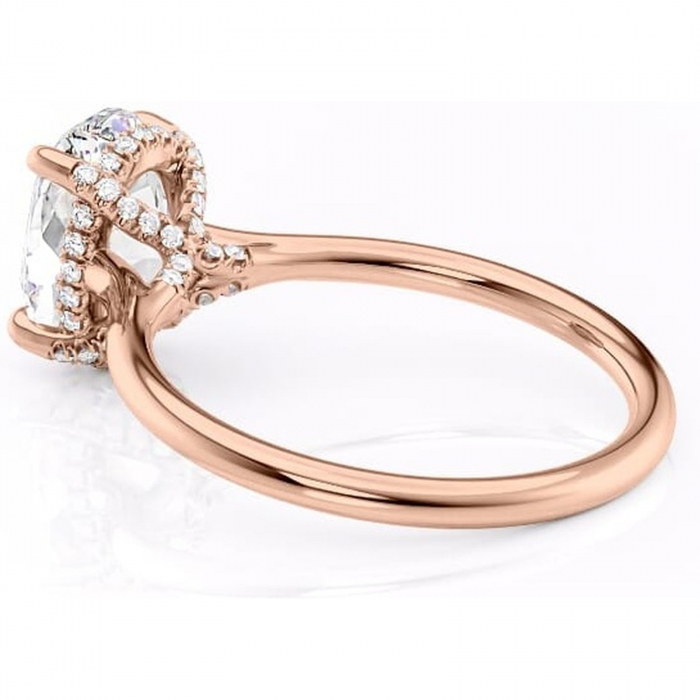 Inel de logodnă Kaia din aur Rose 18kt cu moissanite tăietură ovală – Solitar rafinată pentru profil mediu | Personalizează și configurează gratuit online [5]