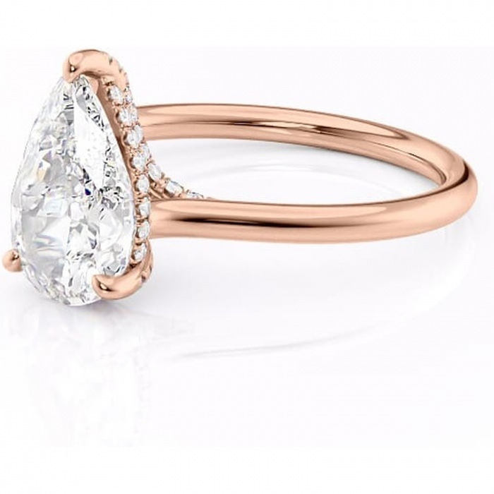 Inel de logodnă Kaia din aur Rose 18kt cu moissanite tăietură pară – Solitar rafinată pentru profil mediu | Personalizează și configurează gratuit online [7]