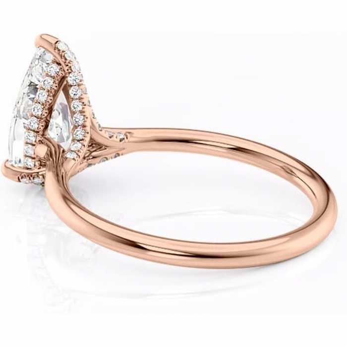 Inel de logodnă Kaia din aur Rose 18kt cu moissanite tăietură pară – Solitar rafinată pentru profil mediu | Personalizează și configurează gratuit online [5]