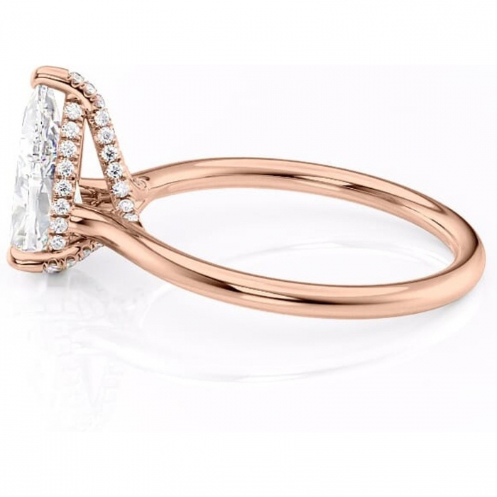 Inel de logodnă Kaia din aur Rose 18kt cu moissanite tăietură pară – Solitar rafinată pentru profil mediu | Personalizează și configurează gratuit online [6]