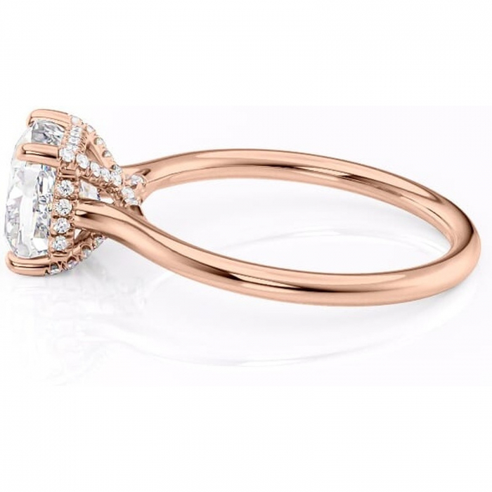 Inel de logodnă Kaia din aur Rose 18kt cu moissanite tăietură pernă – Solitar rafinată pentru profil mediu | Personalizează și configurează gratuit online [6]