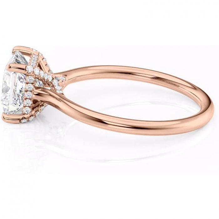 Inel de logodnă Kaia din aur Rose 18kt cu moissanite tăietură princess – Solitar rafinată pentru profil mediu | Personalizează și configurează gratuit online [6]