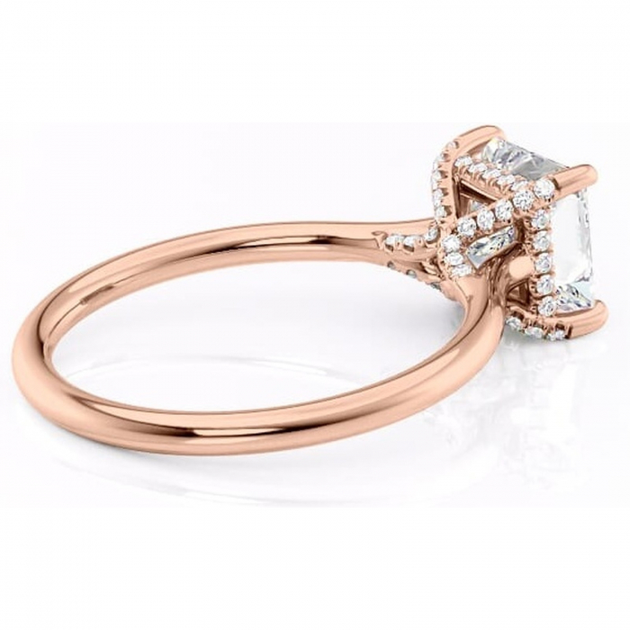 Inel de logodnă Kaia din aur Rose 18kt cu moissanite tăietură princess – Solitar rafinată pentru profil mediu | Personalizează și configurează gratuit online [3]