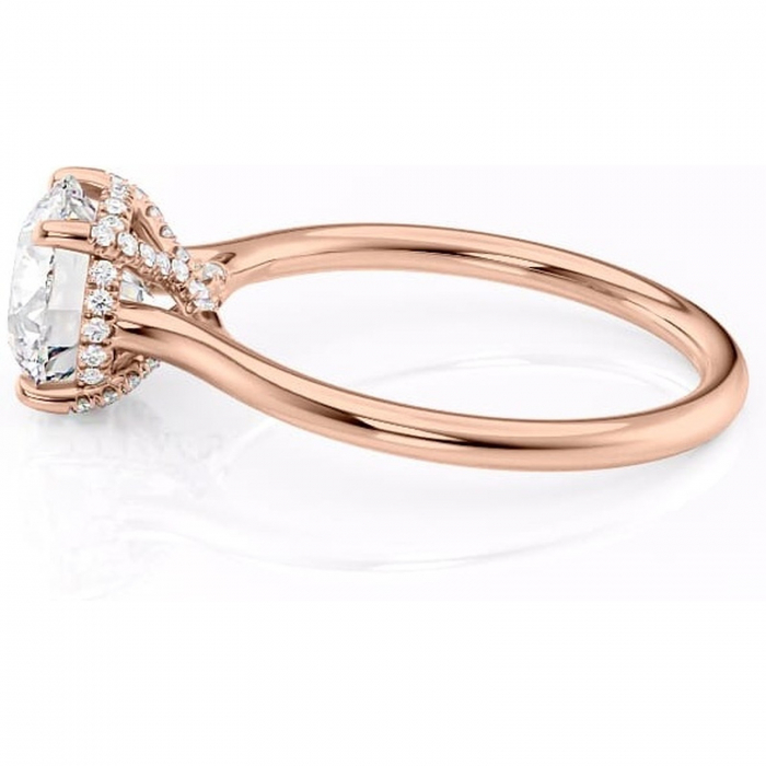 Inel de logodnă Kaia din aur Rose 14kt cu moissanite tăietură rotundă – Solitar rafinată pentru profil mediu | Personalizează și configurează gratuit online [6]