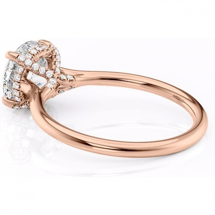 Inel de logodnă Kaia din aur Rose 14kt cu moissanite tăietură rotundă – Solitar rafinată pentru profil mediu | Personalizează și configurează gratuit online [5]