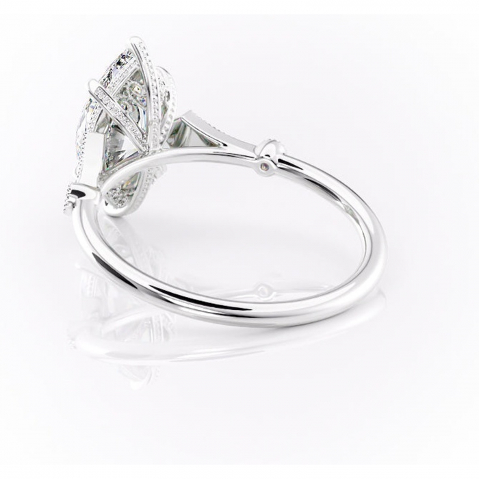 Inel de logodnă Lacey din aur Alb 14kt cu moissanite tăietură marquise – Pietre laterale rafinată pentru profil înalt | Personalizează și configurează gratuit online [4]